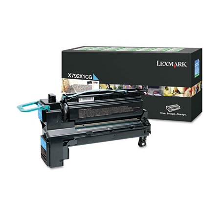 Product image for Lexmark X792X1CG Cyan Original Return Program Extra High Capacity Toner Cartridge - Small