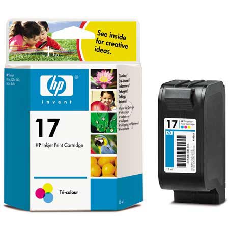 Product image for HP 17 Tri-Colour Original Inkjet Print Cartridge (C6625AE) - Small