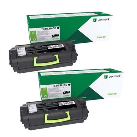 Product image for Lexmark 53B2H00 Black High Capacity Original Laser Toner Cartridge Twin Pack - Small