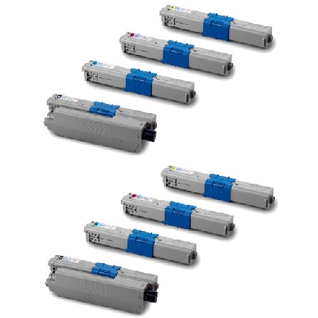 Product image for 999inks Compatible Multipack OKI 44973508/44469722/24 2 Full Sets Laser Toner Cartridges - Small