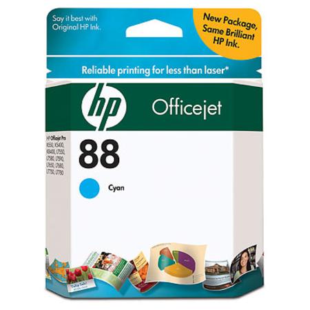 Product image for HP 88 Cyan Ink Cartridge with Vivera Ink (C9386AE) - Small