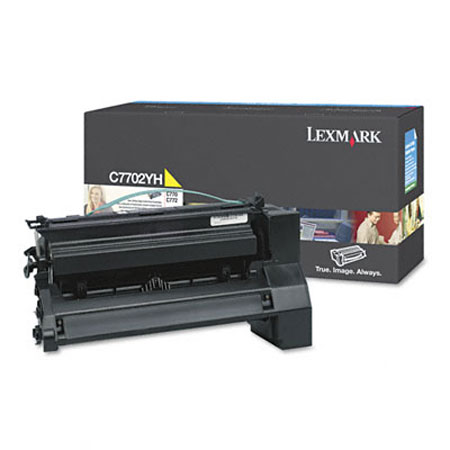 Product image for Lexmark C7702YH Yellow Original High Capacity Toner Cartridge - Small