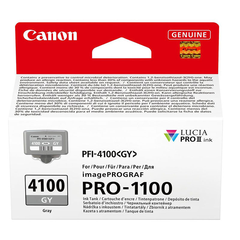 Product image for Canon PFI-4100GY Grey Original Ink Cartridge - Small