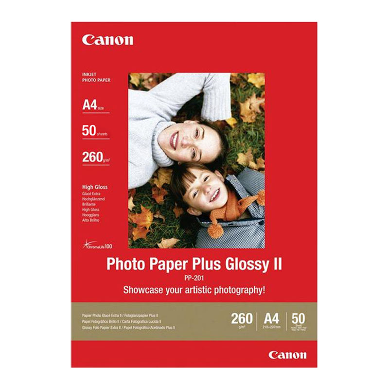 Product image for Canon PP-201 Glossy Photo Paper Plus II 260g 6 x 4 (50 Sheets) - Small