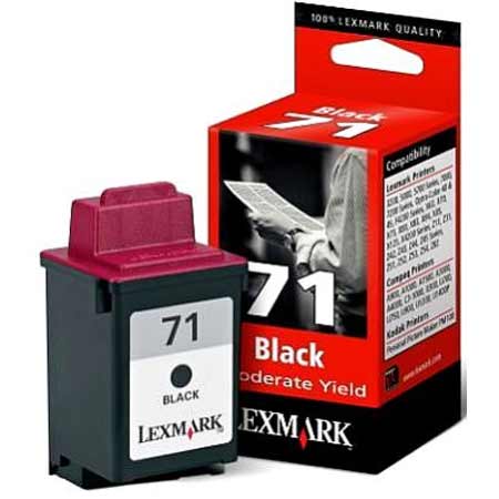 Product image for Lexmark No. 71 Black Original Moderate Use Ink Cartridge - Small