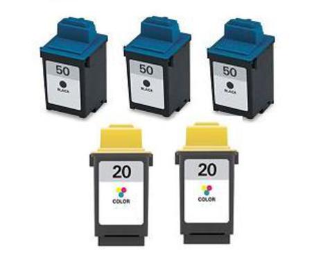 Product image for 999inks Compatible Multipack Lexmark 50/20 2 Full Sets + 1 Extra Black Inkjet Printer Cartridges - Small