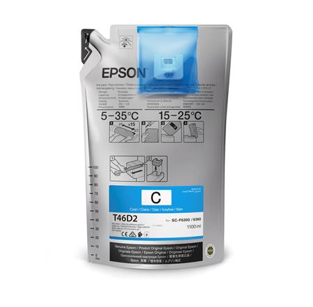 Product image for Epson T46D2 (T46D240) Cyan Original UltraChrome DS Ink Pack (1.1L x 6) - Small