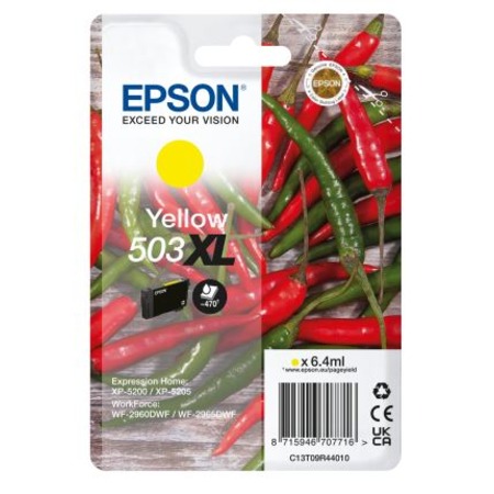 Product image for Epson 503XL (T09R44010) Yellow Original High Capacity Ink Cartridge (Chillies) - Small