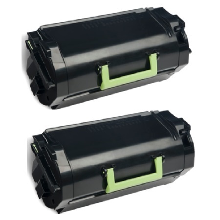 Product image for 999inks Compatible Twin Pack Lexmark 502X (50F2X00) Black Laser Toner Cartridges - Small