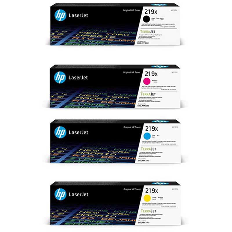 Product image for HP 219X Full Set Original High Capacity Laser Toner Cartridges - Small