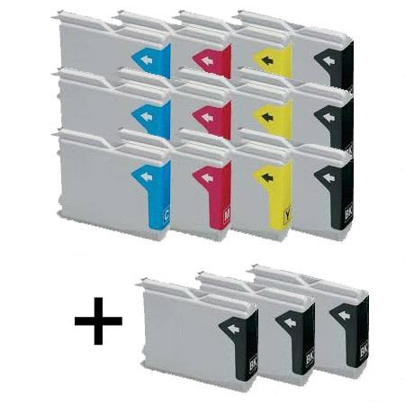 Product image for 999inks Compatible Multipack Brother LC1000 3 Full Sets + 3 FREE Black Inkjet Printer Cartridges - Small