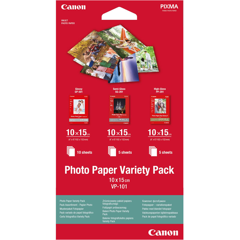 Product image for Canon VP-101 Photo Paper Variety Pack 4 x 6 - 20 Sheets - 0775B078 - Small