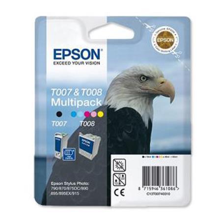 Product image for Epson T007 and T008 Original Ink Cartridge Multi Pack (Eagle and Parrot) (T007403) - Small