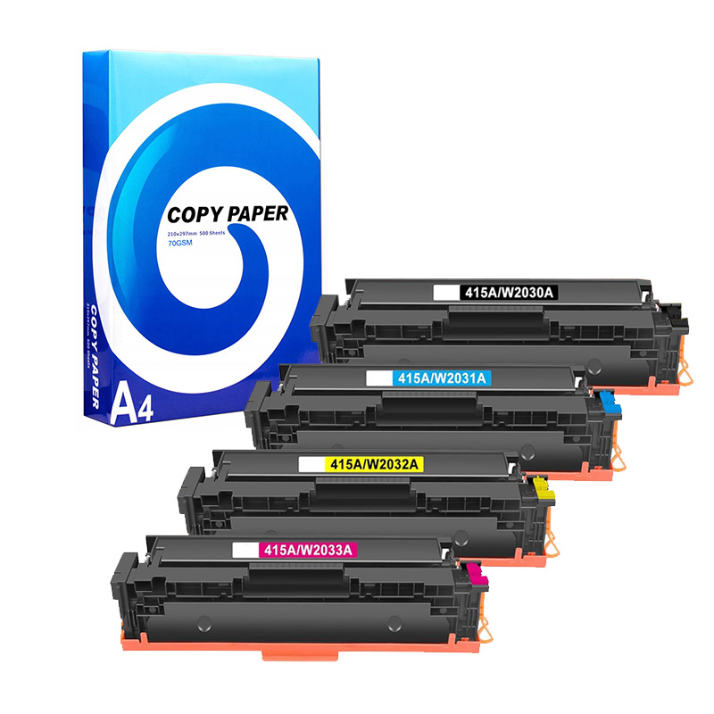 Product image for 999inks Compatible Multipack HP 415A Full Set Standard Capacity Toner Cartridges + Free A4 Ream Paper - Small