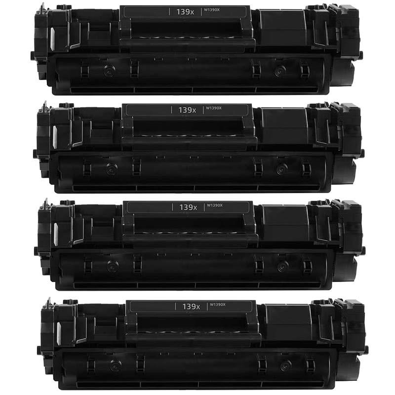 Product image for 999inks Compatible Quad Pack HP 139X Black High Capacity Laser Toner Cartridges - Small