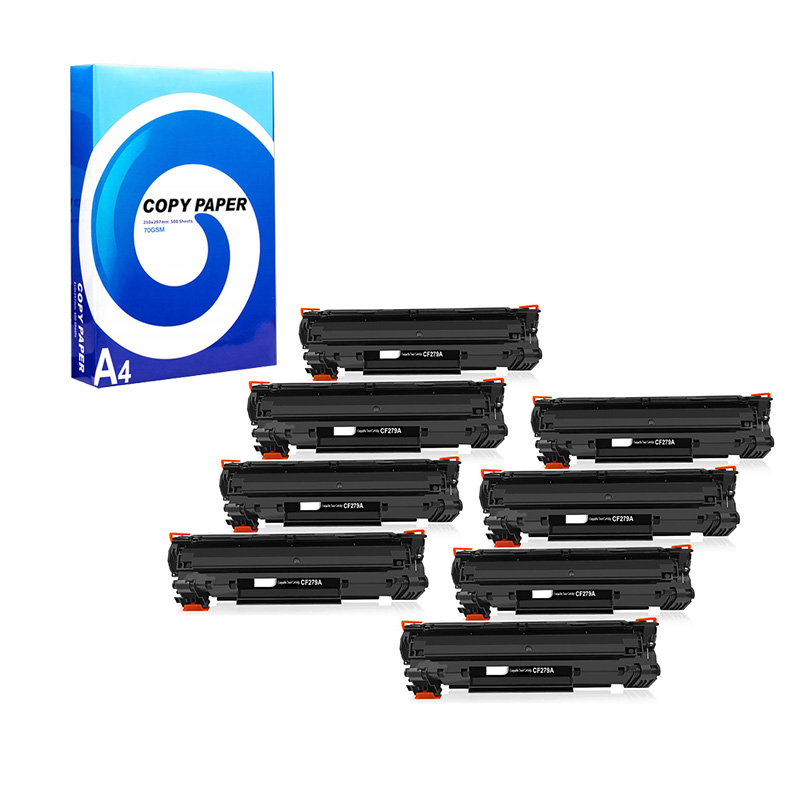 Product image for 999inks Compatible Eight Pack HP 79A Black Laser Toner Cartridges + Free A4 Ream Paper - Small