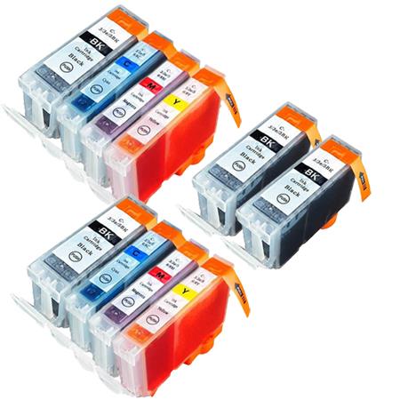 Product image for 999inks Compatible Multipack Canon BCI-3eK and BCI-6C/M/Y 2 Full Sets + 2 FREE Black Inkjet Printer Cartridges - Small
