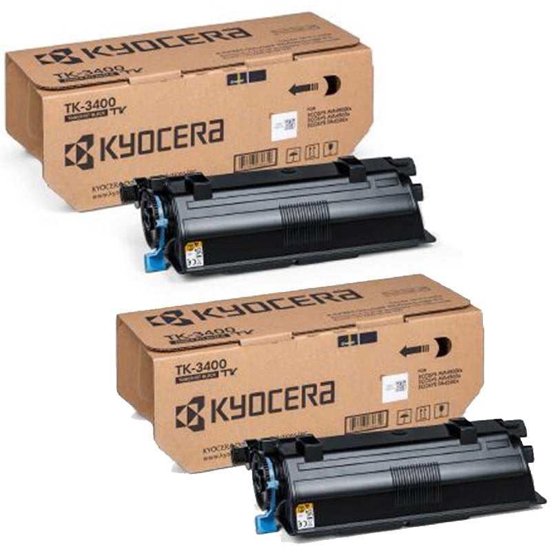 Product image for Kyocera TK-3400 Black Original Laser Toner Cartridge Twin Pack - Small
