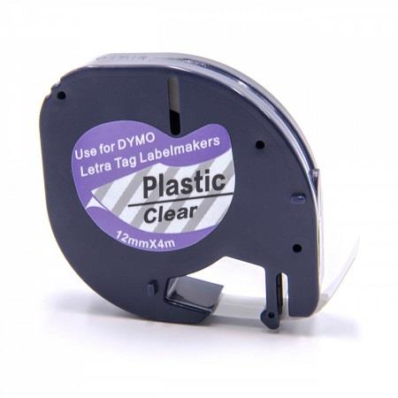 Product image for Dymo 12267 (S0721530) Original Label Tape (12mm x 4m) Black on Clear - Small
