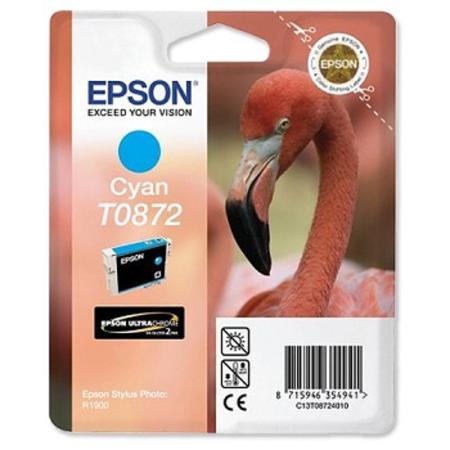 Product image for Epson T0872 Cyan Original Ink Cartridge (Flamingo) (T087240) - Small