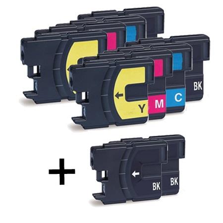 Product image for 999inks Compatible Multipack Brother LC1100 2 Full Sets + 2 FREE Black Inkjet Printer Cartridges - Small