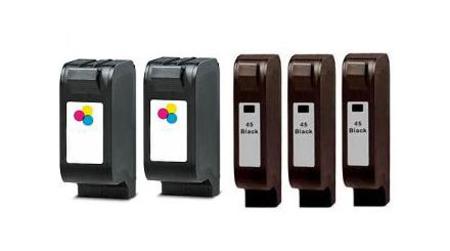 Product image for 999inks Compatible Multipack HP 45/41 2 Full Sets + 1 Extra Black Inkjet Printer Cartridges - Small