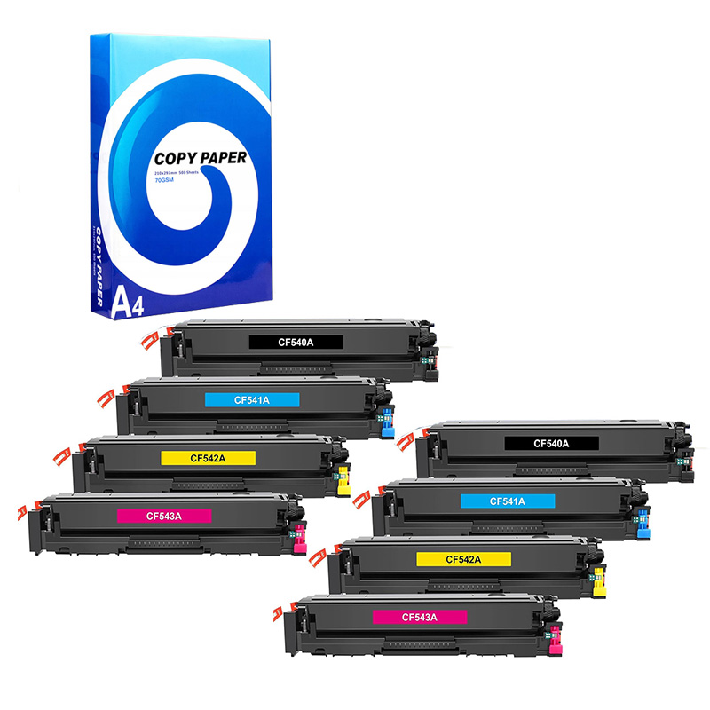 Product image for 999inks Compatible Multipack HP 203A 2 Full Sets Standard Capacity Laser Toner Cartridges + Free A4 Ream Paper - Small