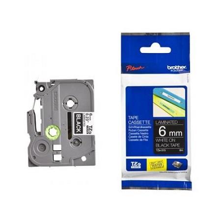 Product image for Brother TZe-315 Original P-Touch Label Tape ( 6mm x 8m) White On Black - Small