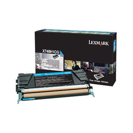 Product image for Lexmark X748H1CG Cyan Original High Capacity Return Program Toner Cartridge - Small