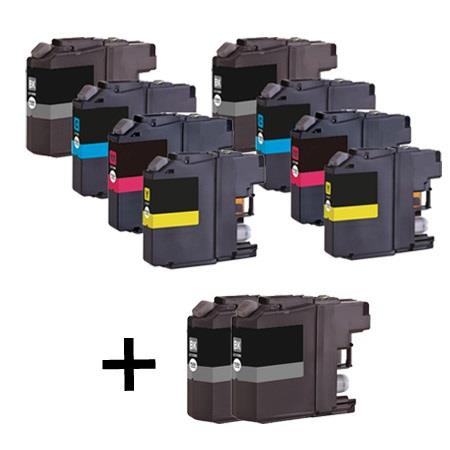 Product image for 999inks Compatible Multipack Brother LC127XL /LC125XL 2 Full Sets + 2 FREE Black Inkjet Printer Cartridges - Small