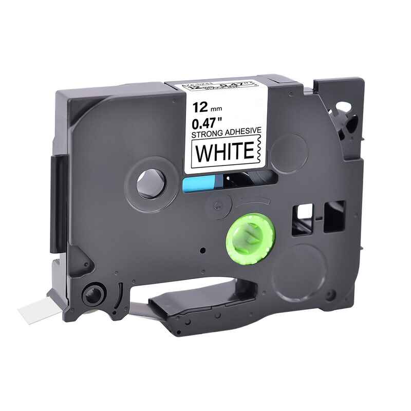 Product image for 999inks Compatible Brother TZeS231 P-Touch Extra Strength Label Tape - 1/2 x 26 ft (12mm x 8m) Black on White - Small
