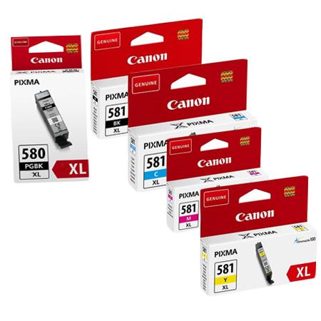 Product image for Canon PGI580XL/CLI581XL Full Set High Capacity Original Inkjet Printer Cartridges - Small