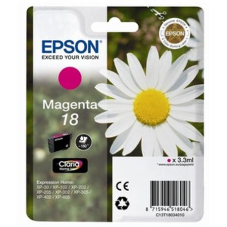 Product image for Epson 18 (T18034010) Magenta Original Claria Home Standard Capacity Ink Cartridge (Daisy) - Small