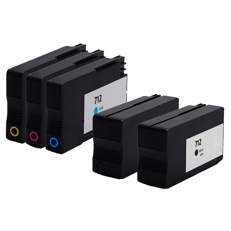 Product image for 999inks Compatible Multipack HP 712 1 Full Set + 1 Extra Black High Capacity Inkjet Printer Cartridges - Small