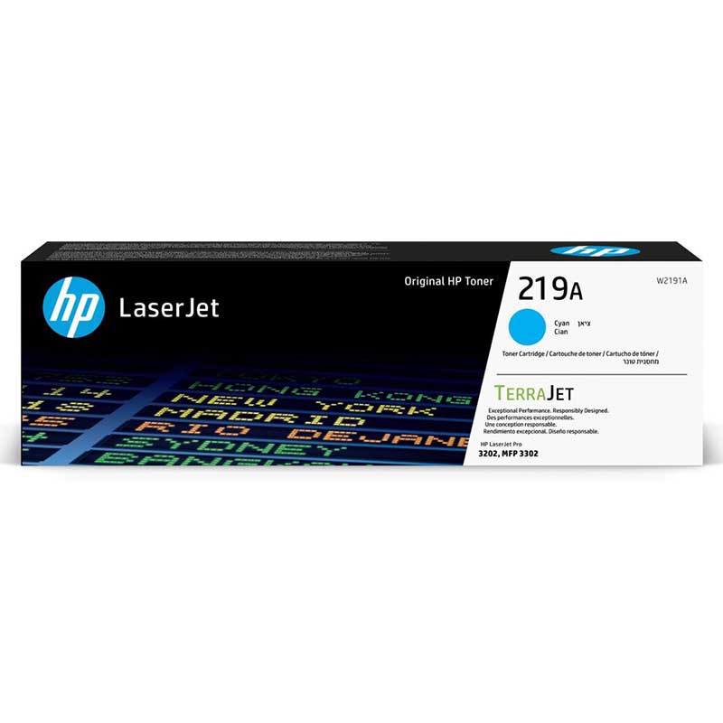 Product image for HP 219A (W2191A) Cyan Original Standard Capacity Toner Cartridge - Small