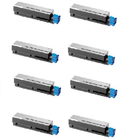 Product image for 999inks Compatible Eight Pack OKI 44574902 Black High Capacity Laser Toner Cartridges - Small