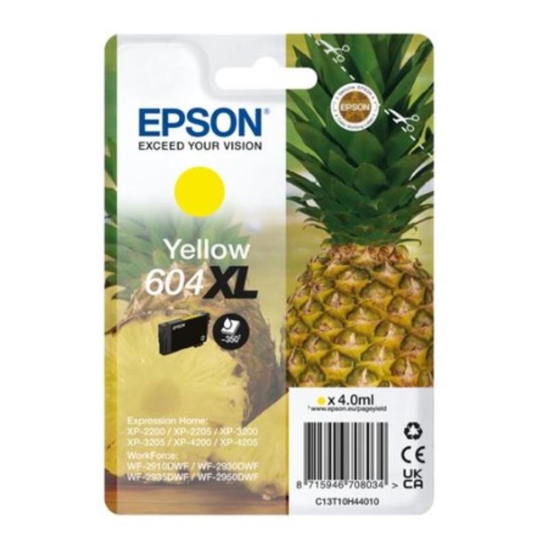 Product image for Epson 604XL (T10H44010) Yellow Original High Capacity Ink Cartridge (Pineapple) - Small