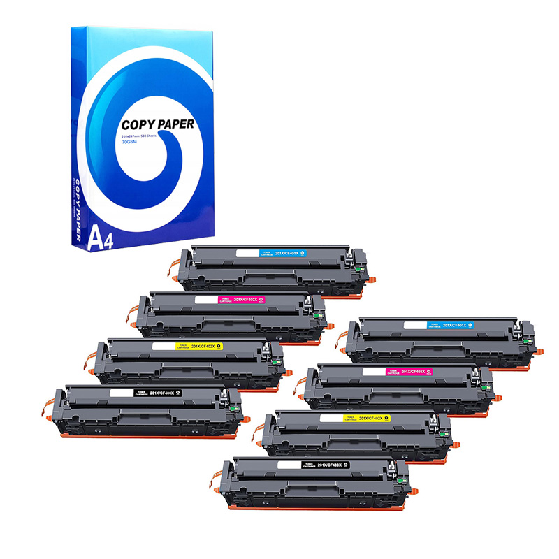 Product image for 999inks Compatible Multipack HP 201X 2 Full Sets Laser Toner Cartridges + Free A4 Ream Paper - Small