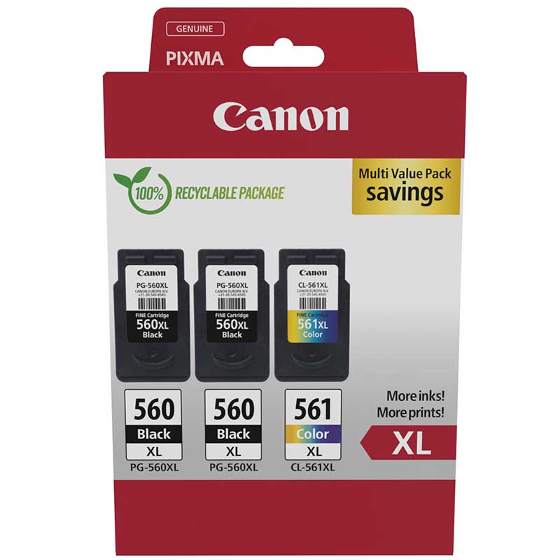Product image for Canon PG-560XL x 2/CL-561XL Original Multipack Ink Cartridges (3712C009) - Small