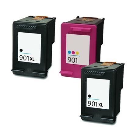 Product image for 999inks Compatible Multipack HP 901XLBK/901CL 1 Full Set + 1 Extra Black Inkjet Printer Cartridges - Small