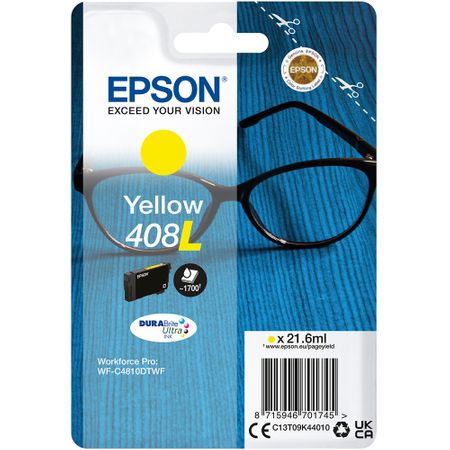 Product image for Epson 408L (T09K44010) Yellow Original DURABrite Ultra High Capacity Ink Cartridge (Glasses) - Small