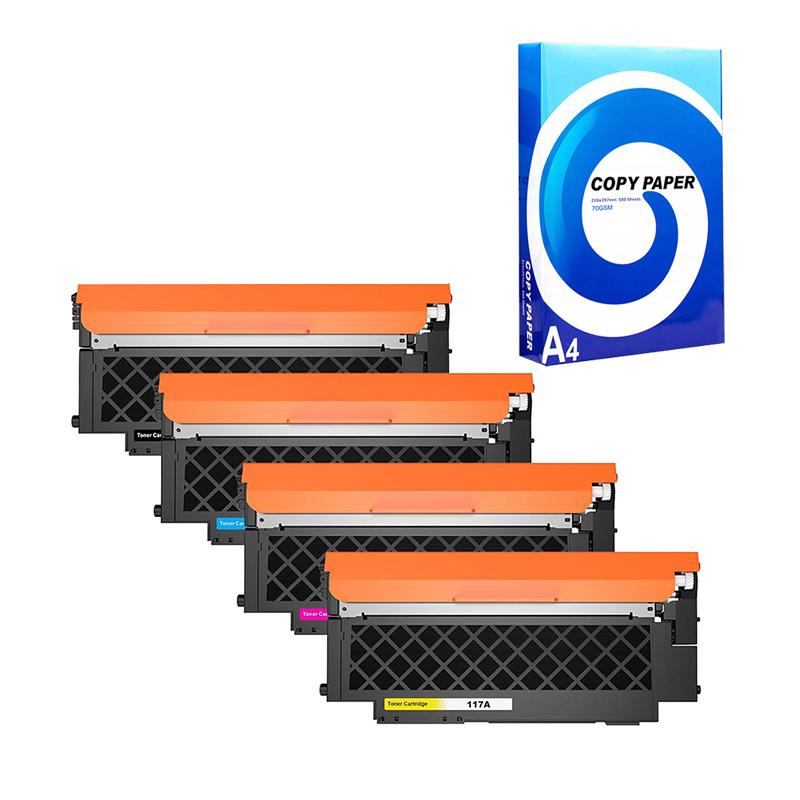 Product image for 999inks Compatible Multipack HP 117A Full Set Standard Capacity Toner Cartridges + Free A4 Ream Paper - Small