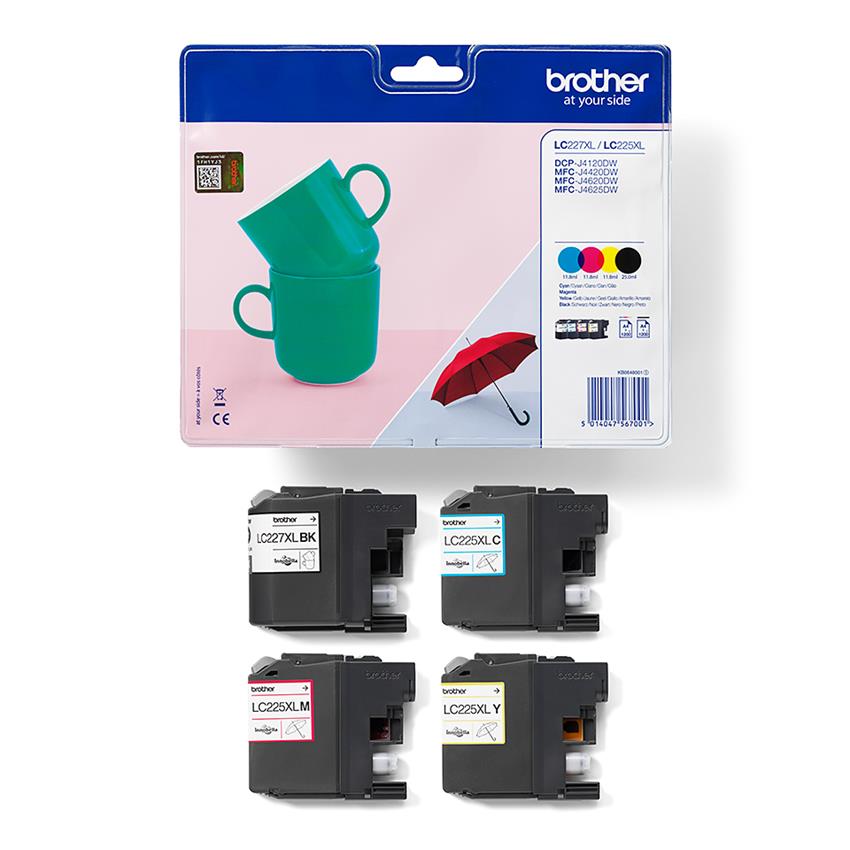 Product image for Brother LC227XLVALBP Original Ink Cartridges - BK/C/M/Y Multipack - Gallery01