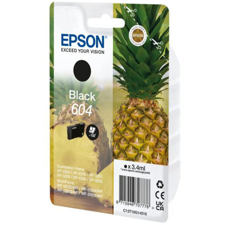 Product image for Epson 604 (T10G14010) Black Original Standard Capacity Ink Cartridge (Pineapple) - Gallery01