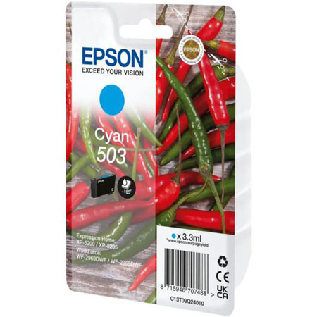 Product image for Epson 503 (T09Q24010) Cyan Original Standard Capacity Ink Cartridge (Chillies) - Gallery01