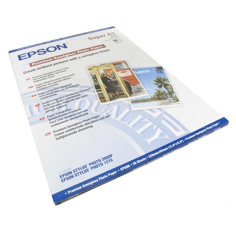 Product image for Epson S041328 A3+ Premium Semi-Gloss Photo Paper (20 Sheets) - Gallery01