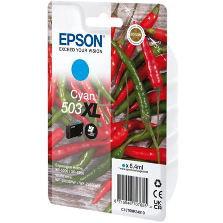 Product image for Epson 503XL (T09R24010) Cyan Original High Capacity Ink Cartridge (Chillies) - Gallery01