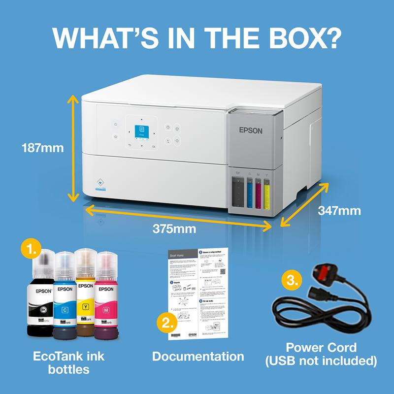 Product image for Epson EcoTank ET-2956 A4 Colour Multifunction Inkjet Printer - Gallery01
