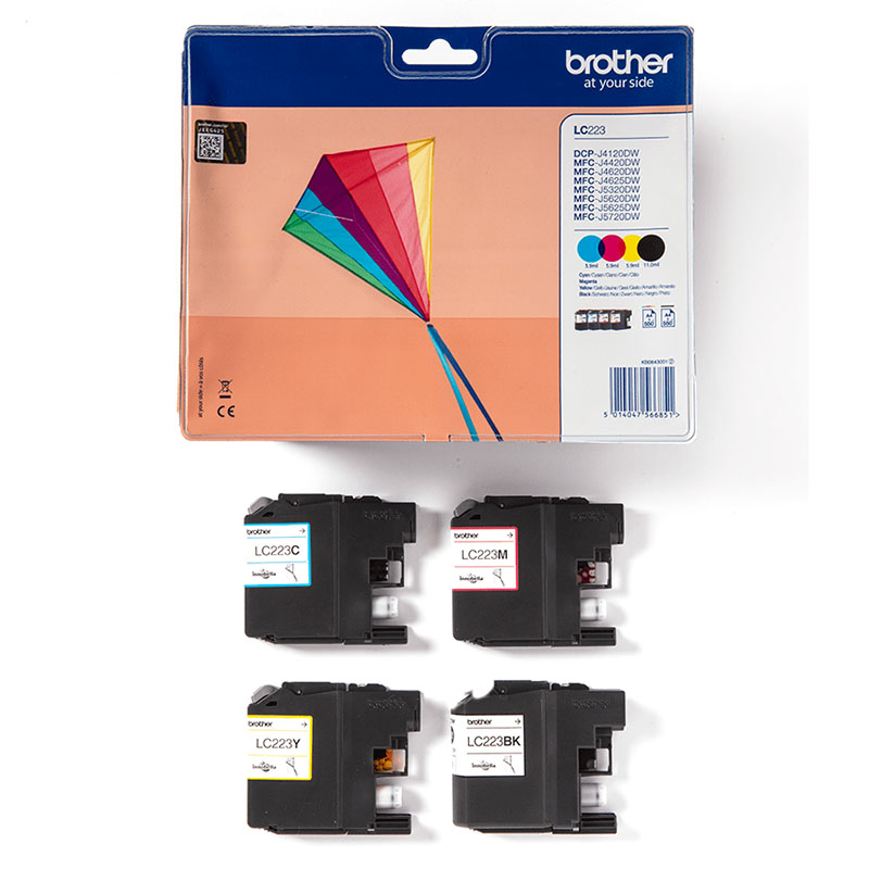 Product image for Brother LC223VALBP Original Ink Cartridges - BK/C/M/Y Multipack - Gallery01