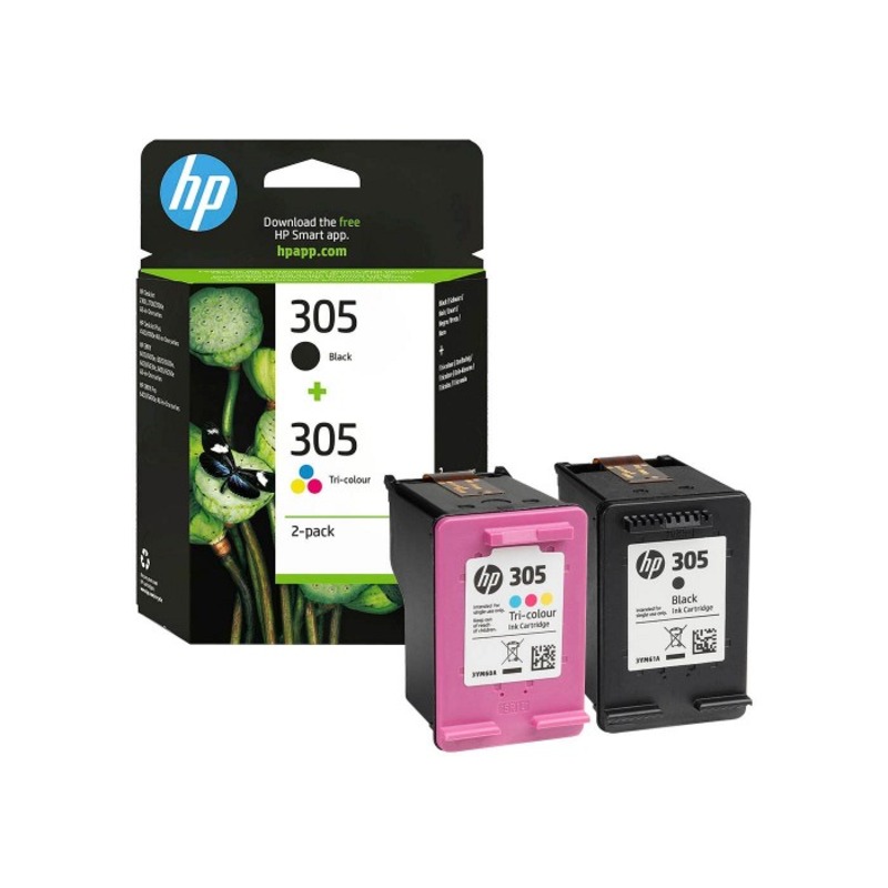 Product image for HP 305 (6ZD17AE) Black and Colour Original Standard Capacity Ink Cartridge Multipack - Gallery01